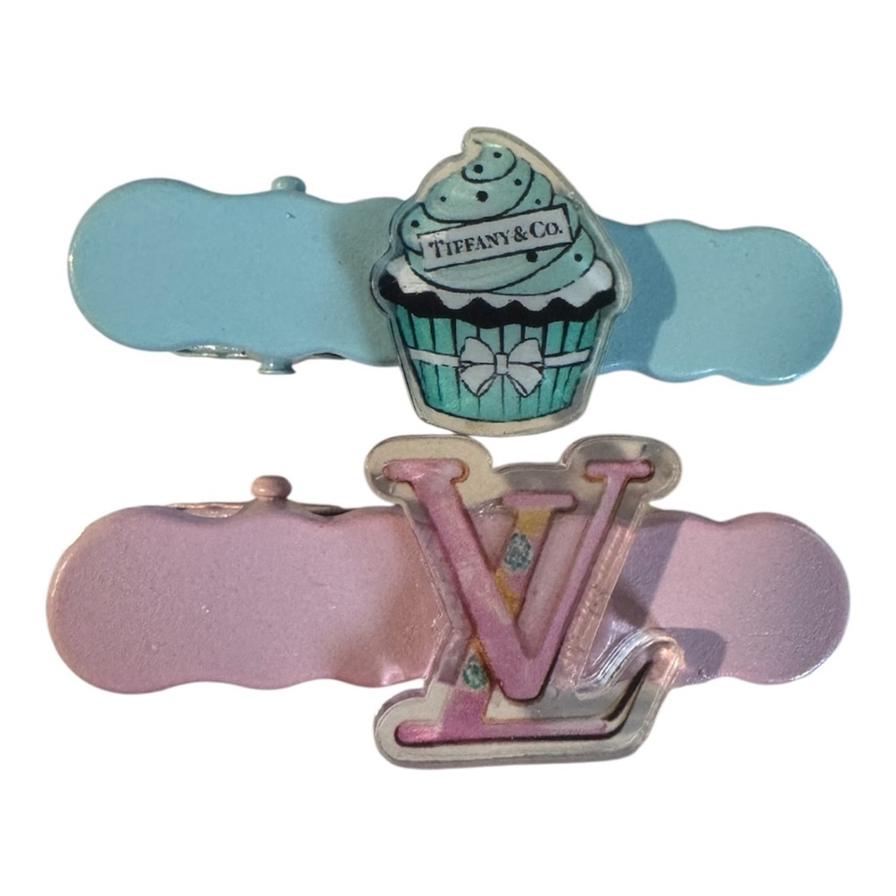 Girls Tiffany & Co. and LV Hair Clips - Blue and Pink